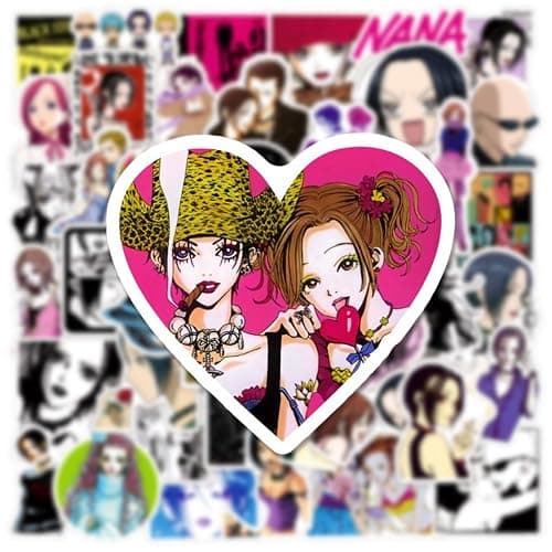 50PCS Anime Nana Sticker Set, Waterproof Vinyl Decals, Anime Character Collection for Laptop, Water Bottle Gifts Birthday Decorations (Gray) thumbnail 6