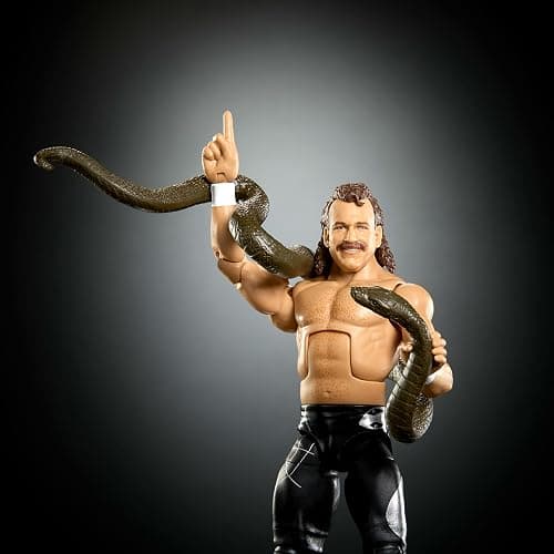 Mattel WWE Elite Collection Action Figure & Accessories, Premium Live Event Jake “The Snake” Roberts Set, Wrestlemania with Sam Roberts Build-A-Figure Parts thumbnail 5