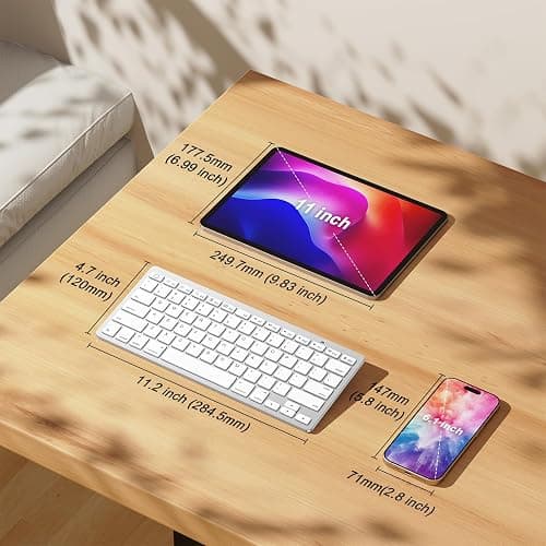 OMOTON Bluetooth Keyboard Compatible with iPad A16 11th 10th Generation, iPad 10.2 (9th/8th/7th), iPad Pro 13/12.9/11 inch, iPad Air/Mini and More iOS Devices, White thumbnail 3