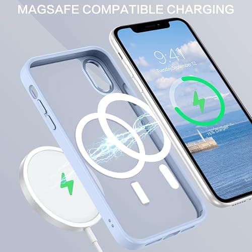 BENTOBEN Case for iPhone XR Case, [Compatible with MagSafe] Slim Translucent Matte Magnetic Shockproof Protective Anti Slip Women Men Cover Case for iPhone XR 6.1", Light Blue thumbnail 4