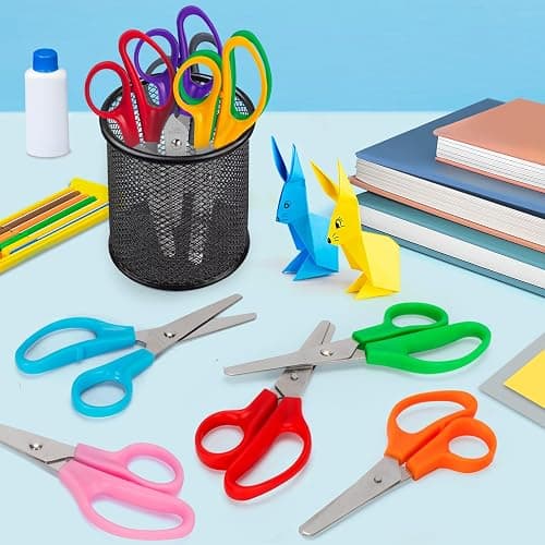 30 Pack Kids Scissors, 5 Inch Bulk Scissors for School, Blunt Tip Scissors for Child Student Teacher, School Supplies Craft Cutting Paper, Kids Safety Scissors for Preschool Classroom Office Home thumbnail 2