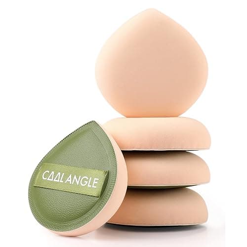 COOL-ANGLE 5Pcs Makeup Sponge For Foundation Concealer And Powder, Latex Free Blender Sponge For Natural And Easy Makeup Soft Long-lasting And Beginner-friendly, Green, Medium - Image 1