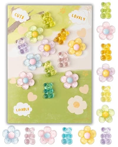 COYWX Cute Shoes Charms for Girls and Women - Beach Cute Cartoon Shoe Charms with Flower & Gummy Bear Designs, Perfect for Party, Birthday Gifts, Beach Outings and Daily Wear - Image 1