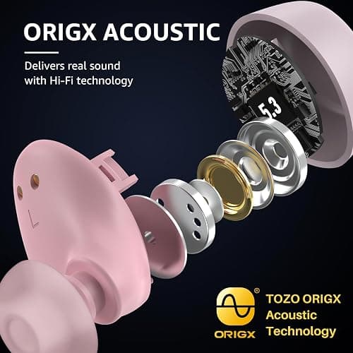 TOZO A1 Wireless Earbuds Bluetooth 5.3 Light Weight in Ear IPX5 Waterproof Headphones 2 Mic for AI Calls, Immersive Premium Sound Bass Headset with Charging Case, 32 Presets EQ Customization via App thumbnail 7