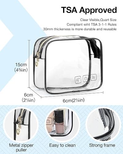 BAGSMART Toiletry Bag Hanging Travel Makeup Organizer with TSA Approved Transparent Cosmetic Bag Makeup Bag for Full Sized Toiletries, Medium-Black thumbnail 7