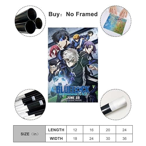 qgcamellia Gekijô-ban Blue Lock Episode Nagi 2024 Anime Poster Canvas Wall Art Living Room Posters for Bedroom Home Decorative 12x18inch(30x45cm), Unframe-style thumbnail 2