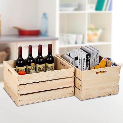 Extra Large Pine Wood Crates For Storage, Vinyl Records Storage Crates,The Storage Crates Are Made Of Pure Natural Solid Wood,Exuding Natural Pine Flavor,Unfinished Wooden Crates For Display . (1) thumbnail 4