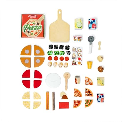 Melissa & Doug Wooden Pizza Food Truck Activity Center with Play Food, for Boys and Girls 3+ thumbnail 5