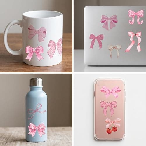 96 PCS Pink Bow Pre-Cut Temporary Tattoos for Girls - Coquette Aesthetic Party Favors, Goodie Bag Stuffers, Birthday Activities & School Prizes thumbnail 8