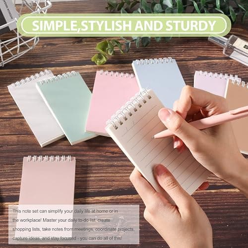 Ddaowanx Small Notebooks,3x5 Pocket Spiral Notepads With Lined Pages - The Perfect Little Mini Notebook to Stay Organized and Boost Productivity at Work or School (8, Cute Colors) thumbnail 5