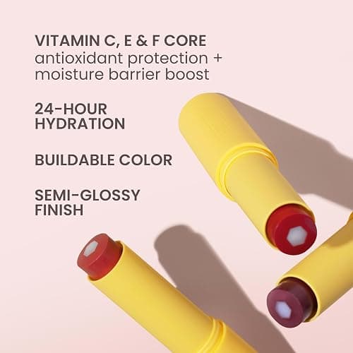 Burt’s Bees Tinted Boosted Balm, Cheeky Cherry, Hydrating Tinted Lip Balm with Vitamin C, E, and F Core, 24 Hour Lip Moisturizer with Responsibly Sourced Beeswax, 100% Natural Origin, 1 Count, 0.16oz thumbnail 4
