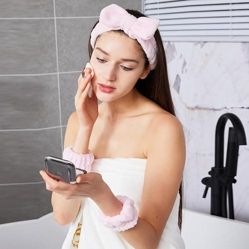 Ztomine Headbands for Women - Spa Headband and Wristband Set - Headband for Washing Face,Facial Mask,Makeup and Skin Care,Gifts for Women and Teen Girl Gifts Trendy Stuff thumbnail 6