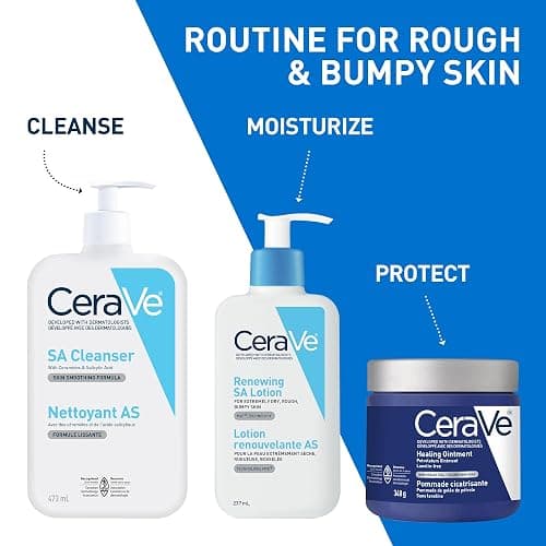 CeraVe SALICYLIC ACID Cleanser, Renewing SA Smoothing BHA Exfoliant for Face. Suitable for Keratosis Pilaris & Psoriasis. Gentle Cleanser With Hyaluronic Acid, Niacinamide, Vitamin D & Ceramides. Fragrance Free, No microbeads, 473ml thumbnail 7