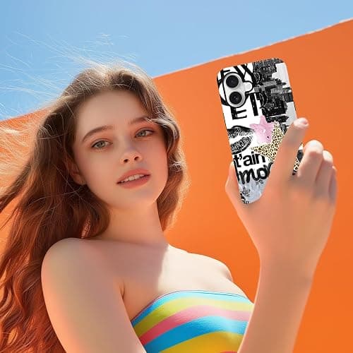 Cinysnt Case Compatible with iPhone 16 6.1'', Star Coquette Collage Aesthetic Art Cool Phone Case, Protective Scratch Resistant Hybrid 2-Layer Hard Shell for Girl Boy Women Men-CZ03 thumbnail 7