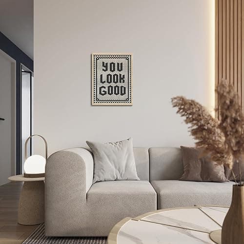 KISSFOX OAK Wood Framed Wall Art Western Wall Decor You Look Good Pictures Typography Canvas Art Southwestern Paintings Farmhouse Artwork For Bedroom Bathroom Living Room thumbnail 6
