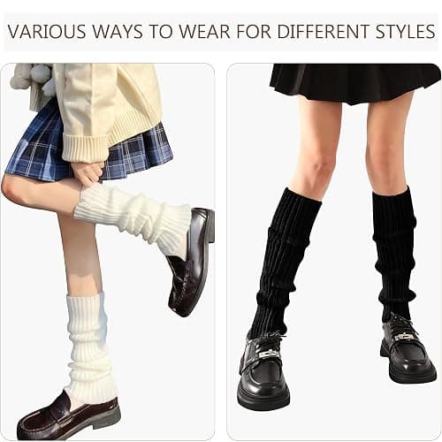 HEMOUR Leg Warmers for Women Girls Ribbed Knit, Fall Winter Gifts, Legwarmers Socks Y2K Fashion Yoga Ballet Dance Sports thumbnail 2