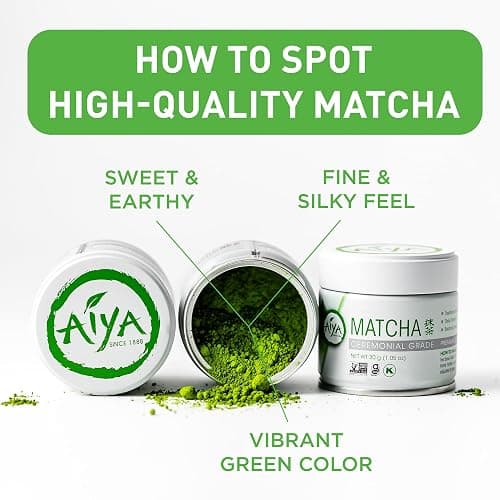 Aiya Authentic Japanese Premium First Harvest Ceremonial Grade Matcha Green Tea Powder - Vegan-Friendly, Zero Sugar, Gluten-Free - 30g Tin thumbnail 5