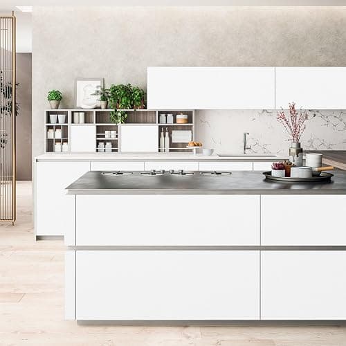 seonta Thick White Contact Paper Matte 24"x200" Waterpoof Peel and Stick Wallpaper Decorative Self Adhesive Wallpaper Decorative Vinyl Film Wrap Contact Paper for Walls Furniture Countertop thumbnail 3