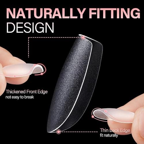 AILLSA Extra Short Coffin Nail Tips 15 Sizes Options Gel Nails Tips Full Cover Matte Prefiled Coffin Nails Tip Clear Soft Fake Nail Tip 240PCS with Storage Box thumbnail 6