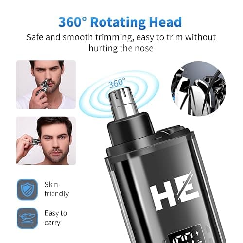 HIENA PRO Professional Hair Clippers for Men, Cordless Hair Clipper for Barber Clippers and Trimmer LED Haircut Set with Foil Shaver, Nose Trimmer, Rechargeable Clippers for Men thumbnail 6