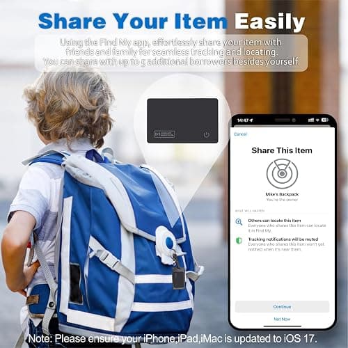 Eelexa Wallet Tracker Card, Rechargeable Thin Finder, Works with Apple Find My (iOS Only), Item Locator for Luggage Tags, Passports, Phone, IP68 Waterproof thumbnail 5