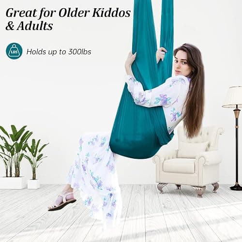 Therapy Swing for Kids with Special Needs (Hardware Included) Snuggle Swing Cuddle Indoor Outdoor Adjustable Hammock for Children with Autism, ADHD, Aspergers, Sensory Integration thumbnail 3