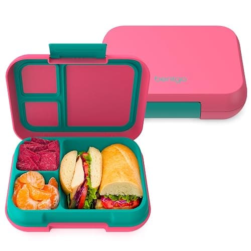 Bentgo Pop - Leak-Proof Lunch Box & Removable Divider for Ages 8+ & Teens - Lunch Container Holds 5 Cups of Food; 3-4 Compartments; Microwave/Dishwasher Safe; 2 Year Warranty (Bright Coral/Teal) - Image 1