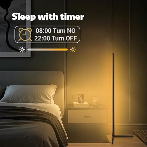 Tyute Corner Lamp, Led Floor Lamp, RGB Ambient Lighting, Smart Modern Floor Lamp with Remote, Color Changing Dimmable Corner Light with Music Sync, Mood Lighting for Bedroom, Living Room Gaming Room thumbnail 7
