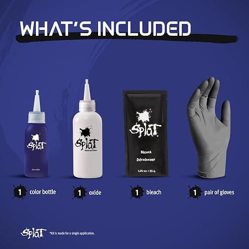 Splat Blue Envy Semi Permanent Hair Dye Kit with Bleach, 1 Application, Includes Blue Hair Dye, Oxide & Bleach Powder, Vegan & Cruelty Free Hair Color thumbnail 5