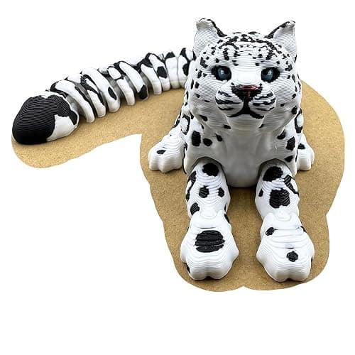 Mrltau 3D Printed Animals Snow Leopard, 3D Printed Toys Gift For Boy And Adult, Animal Toys, 3D Printed Toys Gift For Boy And Adult (20 Cm) - Image 1