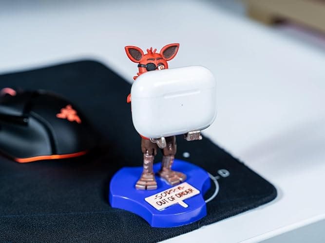 Cableguys Minis Five Nights at Freddy's Foxy Phone Stand & Earbuds Holder - Novelty Phone Stand for Desk Decor and Bedside Accessories, In Ear Headphone Holder for Smartphone & Small Devices thumbnail 2