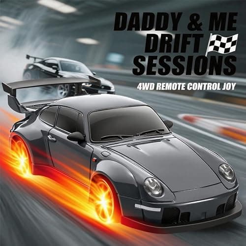 PIWIJOY RC Drift Car, 1:24 Scale Remote Control Vehicle with LED Lights,Drifting Tires＆Two Batteries, Racing Sports Toy Idea Gift for Adults Boys Girls and Kids Gray thumbnail 3