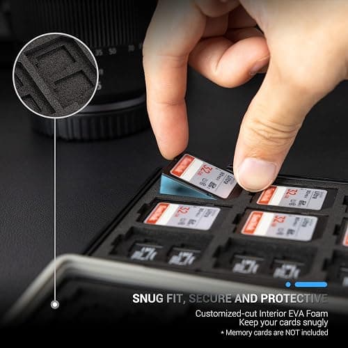 [High Capacity] 54 Slots Memory Card Case for 36 Micro SD and 18 SD Cards with Labels,Water-Resistant Anti-Shock Anti-Dust,Micro SD/SDHC/SDXC TF Card and SDHC/SDXC Holder Organizer Storage thumbnail 2
