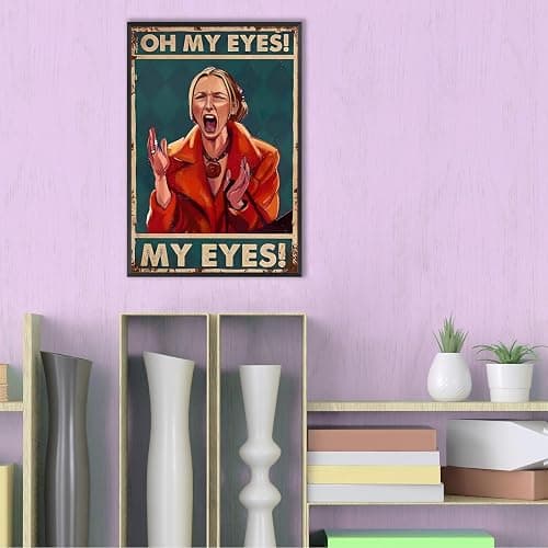 Funny Screaming Woman Quote Wall Art Trendy Oh My Eyes Bathroom Canvas Posters Whimsical Crazy Quirky Humor Prints Painting For Living Room Bathroom Restroom Wall Decor 12x16in Unframed thumbnail 5