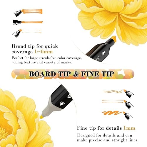 WELLOKB Alcohol Markers, 80 Colors Dual Brush Tip Permanent Art Markers, Coloring Marker, for Book Painting Card Making, Christmas gift for Adults Kids 8-12 thumbnail 4