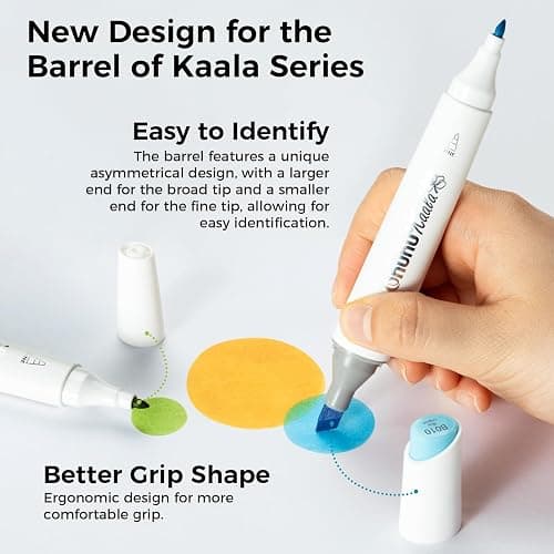Ohuhu Alcohol Markers Skin Tone Marker Slim Broad and Fine Double Tipped Alcohol-based Marker Set for Artists Adults Coloring Professional Illustration, 24 Portrait Colors Kaala Markers Refillable thumbnail 6