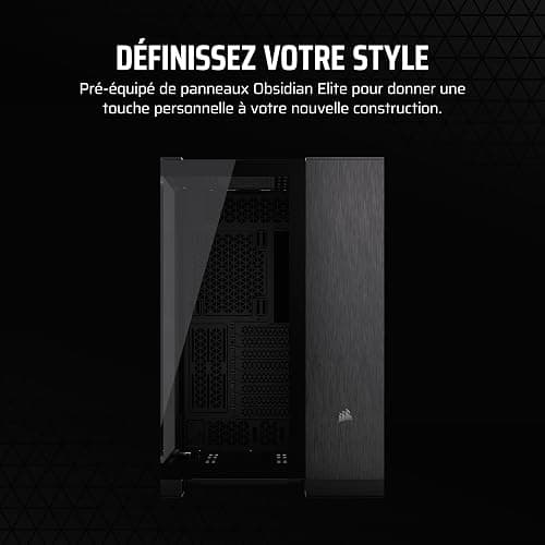 Corsair 6500X Boîtier PC mATX Mid-Tower à Double Chambre – Verre Trempé Panoramique - Connexion Inversée Compatible avec la Carte Mère – Pas de Ventilateurs Inclus – Noir/Obsidienne Aluminium thumbnail 3