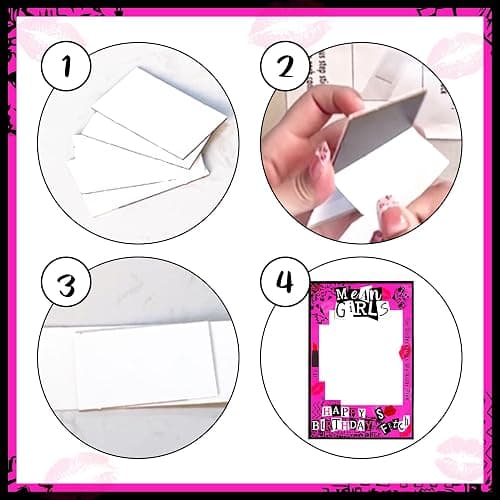 LaVenty Mean Girl Birthday Party Photo Booth Props Frame Mean Girl Party Decoration Y2k Birthday Party Decorations Hot Pink Girls Birthday Party Supplies thumbnail 6