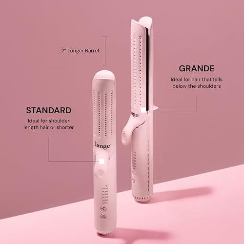 L'ANGE HAIR Le Duo Grande 360° Airflow Styler | 2-in-1 Curling Wand & Titanium Flat Iron Professional Hair Straightener and Curler with Cooling Air Vents to Lock in Style (Blush) thumbnail 2