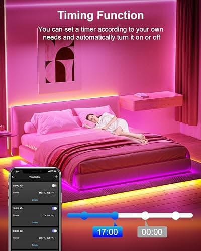 LED Strip 30m, Bluetooth LED Streifen,RGB LED Strip Farbwechsel LED Lichterkette mit Steuerbar via App, Fernbedienung, Sync mit Musik, Bänder für Schlafzimmer TV Zuhause Schrankdek thumbnail 4