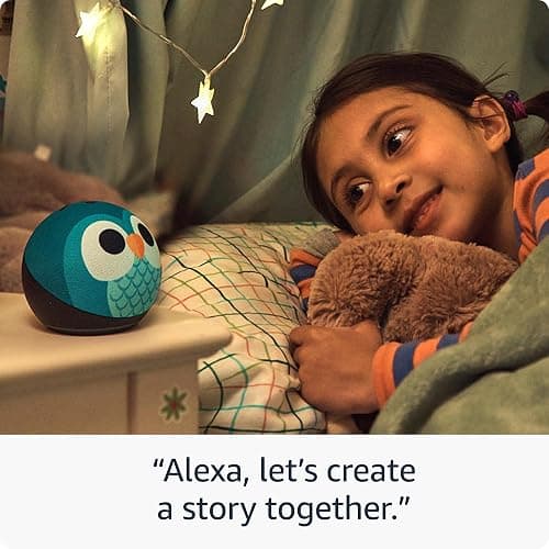 Amazon Echo Dot Kids (newest model) - Designed for kids, with Alexa+ Early Access, parental controls, Includes 1 Year of Amazon Kids+, Owl thumbnail 3
