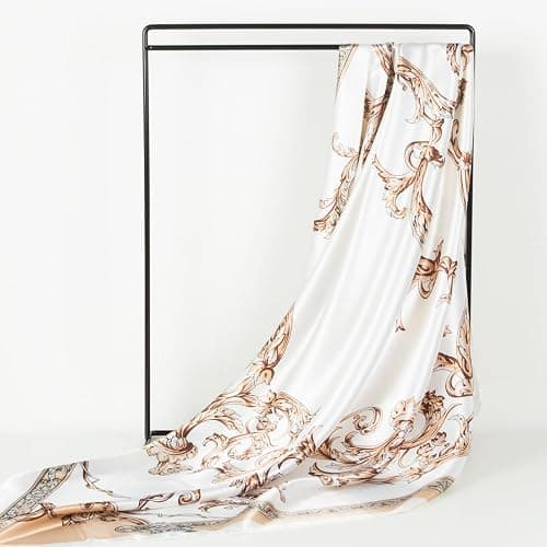 RIIQIICHY Head Scarf for Women Like Silk Scarf Hair Scarf Printed Square Scarf Bandanas for Women 35 Inches thumbnail 5