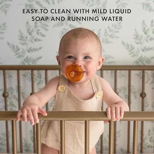 Natursutten Pacifiers 6-12 Months - 1-Pack Original Shield Orthodontic Nipple Natural Rubber Safe & Soft BPA-Free Pacifiers for Breastfeeding Babies - Newborn Pacifiers Made in Italy thumbnail 5