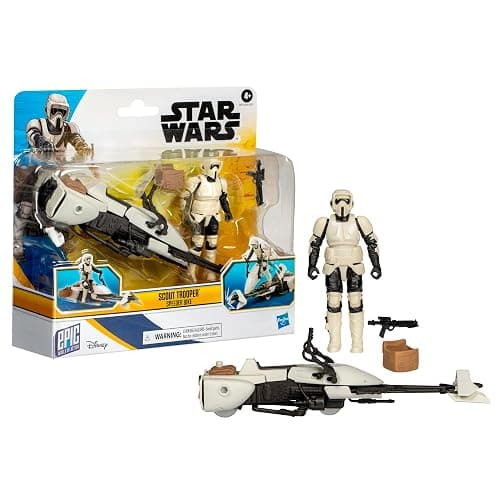 STAR WARS Epic World of Action Scout Trooper & Speeder Bike, 4-Inch Action Figure & Vehicle, Toys for 4 Year Old Boys and Girls & Up thumbnail 3