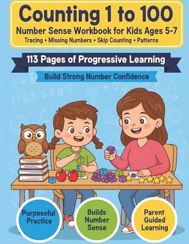 Counting 1 to 100 Number Sense Workbook for Kids Ages 5-7: Tracing • Missing Numbers • Skip Counting • Patterns (MathsMint Early Math Success Series) - Image 1