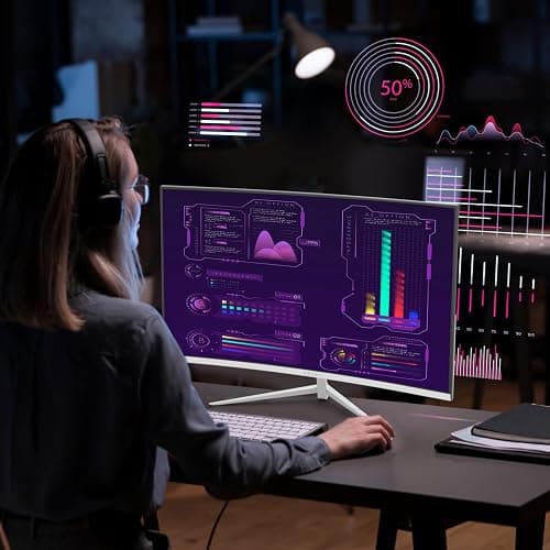 Z-Edge 27 Inch Curved Monitor 100Hz Full HD Office Monitor 1080P VA Panel 1500R, 99% sRGB, 250 cd/m², HDR10, FreeSync, Ultra-Thin Bezel, HDMI & DisplayPort, VESA Mountable, White thumbnail 7