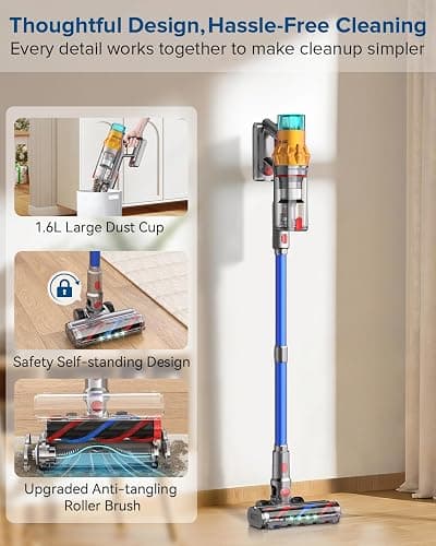 REBANIC S8 Cordless Vacuum Cleaner, 600W 48Kpa Up to 65mins Stick Vacuum Rechargeable, Wireless Lightweight Handheld Vacuum Cleaners for Home Pet Hair Carpet Hardwood Floor Car thumbnail 7