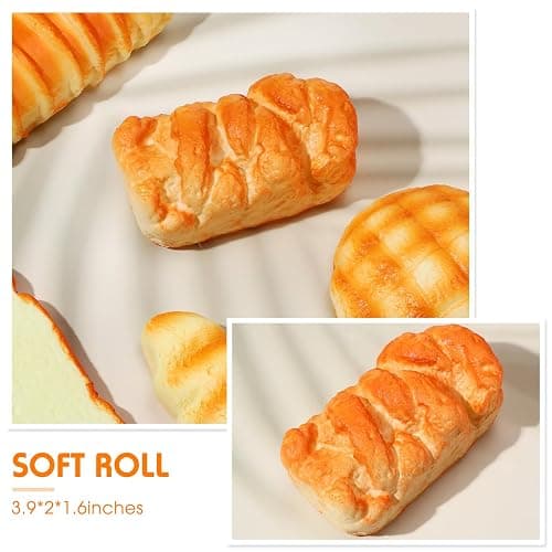 Foilswirl 5 Pcs Bread Stress Toy Soft Toast Bread Shape Toy Slow Rising Toy Anxiety Relief Food Toy for Kids Adult Tricky Funny Birthday Gifts Simulation Fake Food Stress Toy Balls(Style 1) thumbnail 6