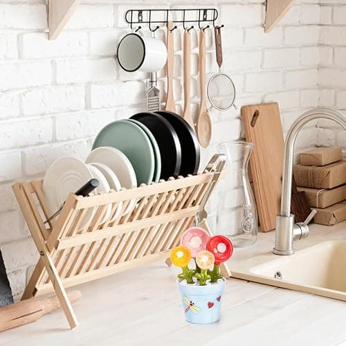 Blue Ceramic Measuring Cups and Spoons Set with Pot Holder, Cute Kitchen Baking Tools, Dishwasher Safe for Dry & Wet Ingredients, Unique Baking Gifts thumbnail 2