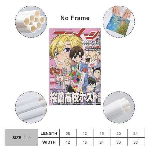 GUNKY Ouran High School Host Club Anime Poster Poster Cool Artworks Painting Wall Art Canvas Prints Hanging Picture Home Decor Posters Gift Idea 12x18inch(30x45cm) thumbnail 2